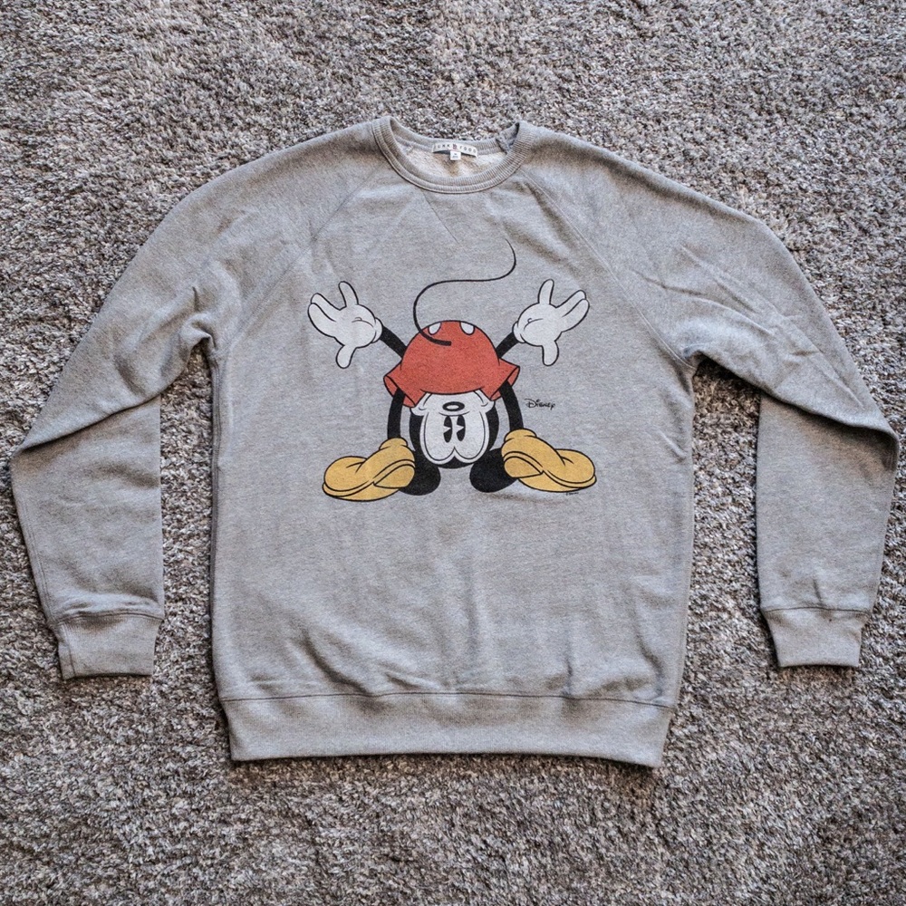 RARE Mickey Mouse Men’s Gray Crewneck Junk Food Clothing